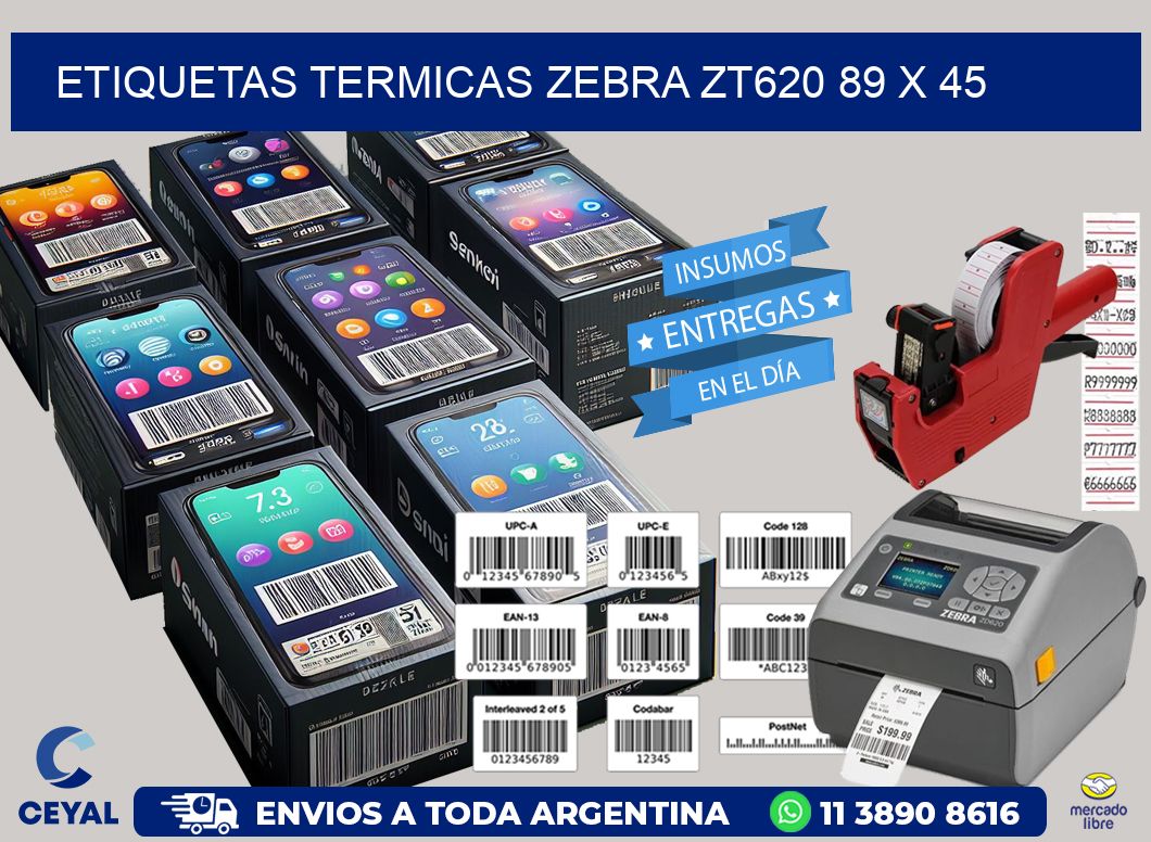 ETIQUETAS TERMICAS ZEBRA ZT620 89 x 45