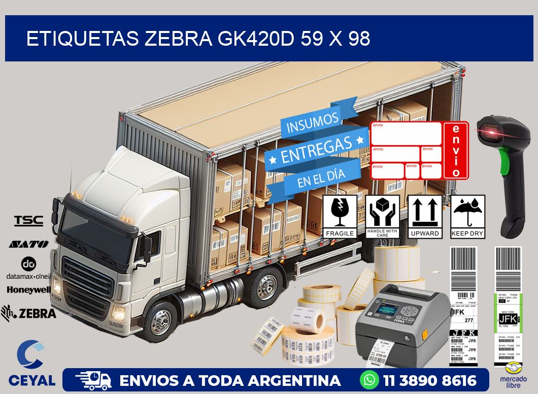 ETIQUETAS Zebra GK420D 59 x 98