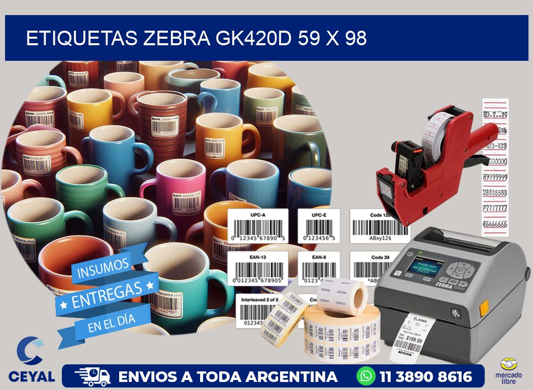 ETIQUETAS Zebra GK420D 59 x 98