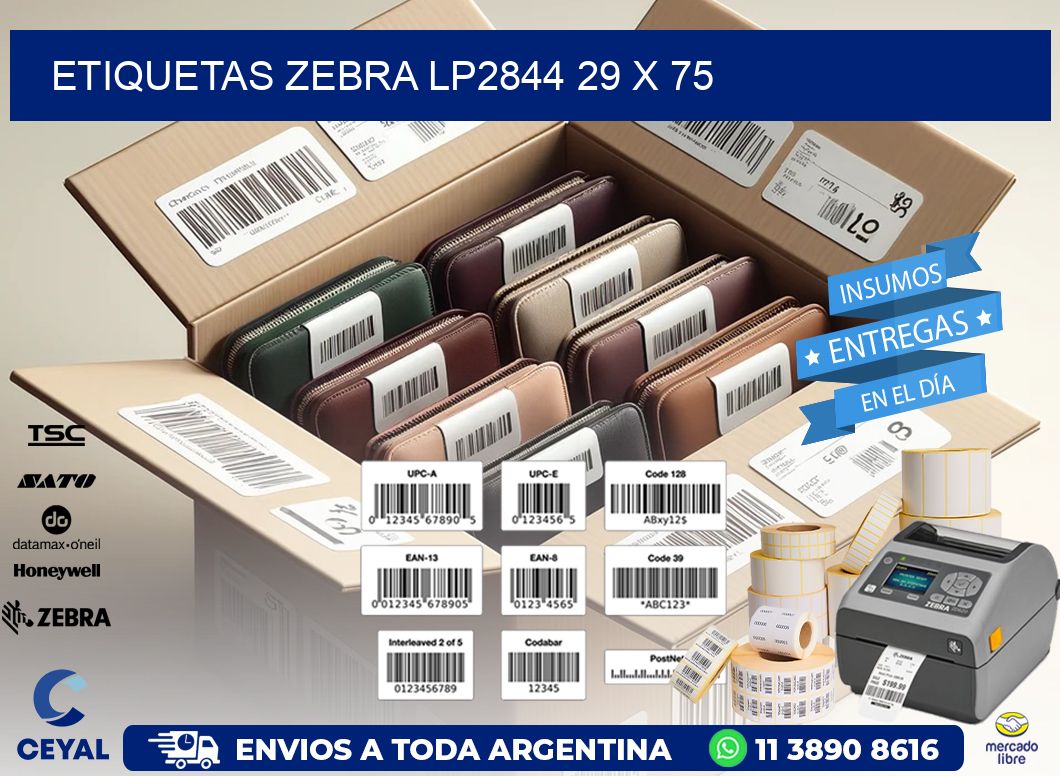 ETIQUETAS Zebra LP2844 29 x 75