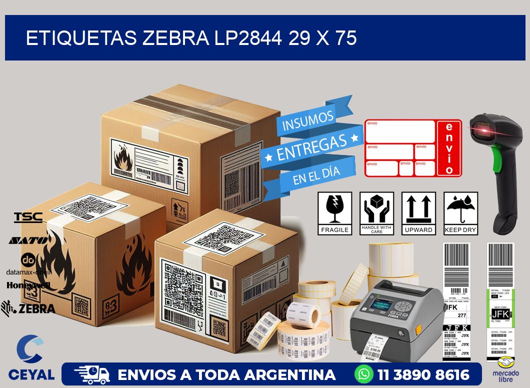 ETIQUETAS Zebra LP2844 29 x 75