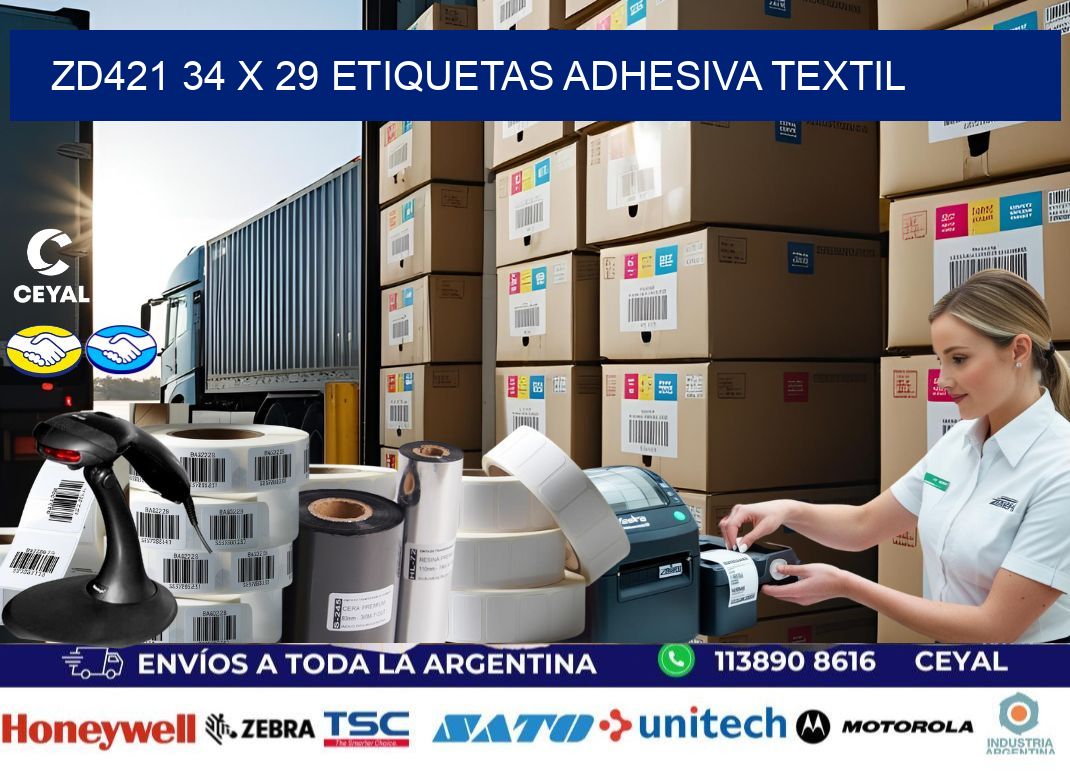 ZD421 34 x 29 ETIQUETAS ADHESIVA TEXTIL