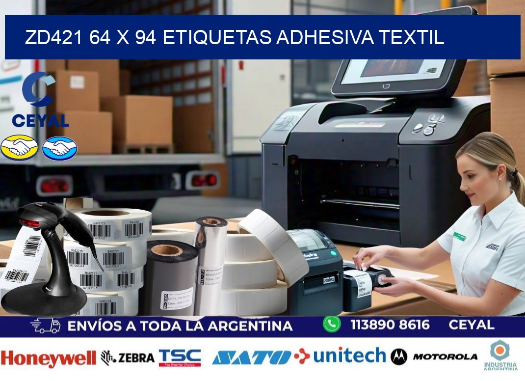 ZD421 64 x 94 ETIQUETAS ADHESIVA TEXTIL