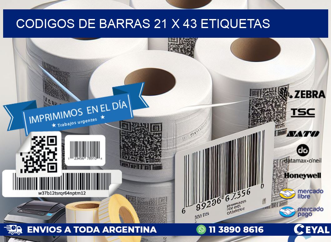 codigos de barras 21 x 43 etiquetas