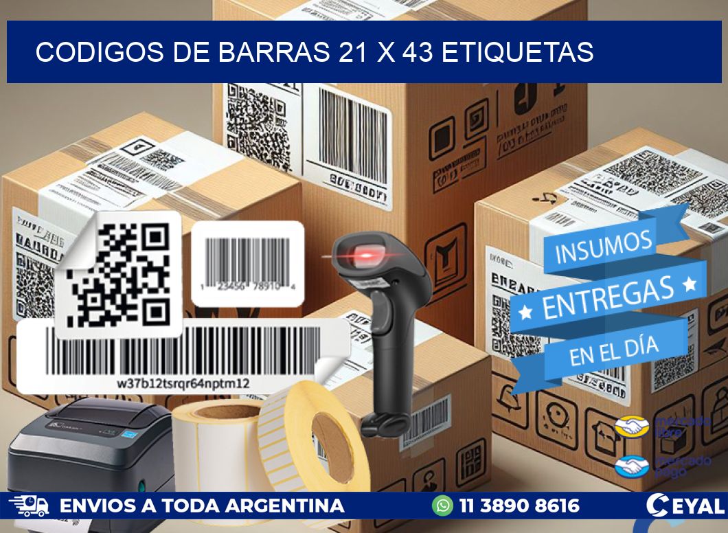 codigos de barras 21 x 43 etiquetas