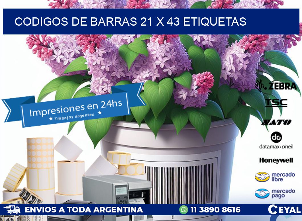 codigos de barras 21 x 43 etiquetas