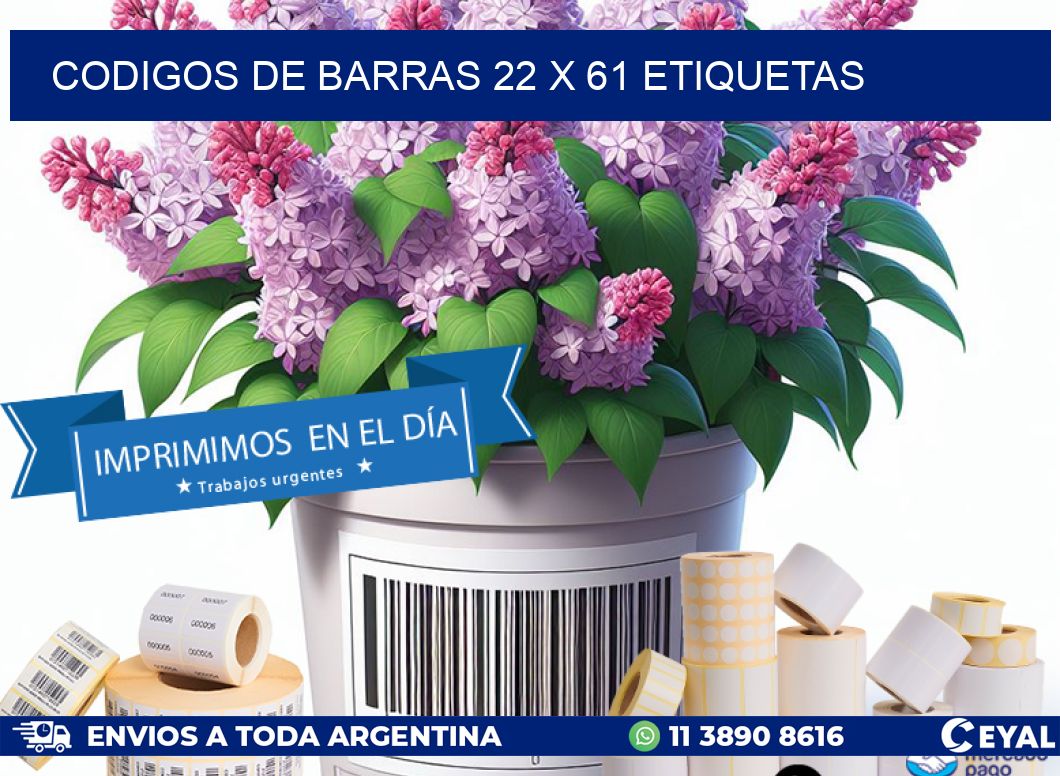 codigos de barras 22 x 61 etiquetas