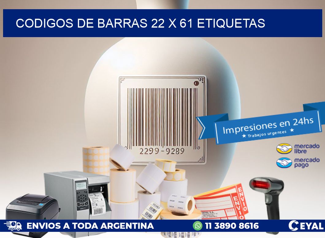 codigos de barras 22 x 61 etiquetas