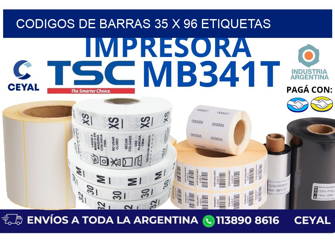 codigos de barras 35 x 96 etiquetas