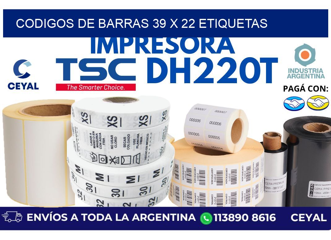 codigos de barras 39 x 22 etiquetas