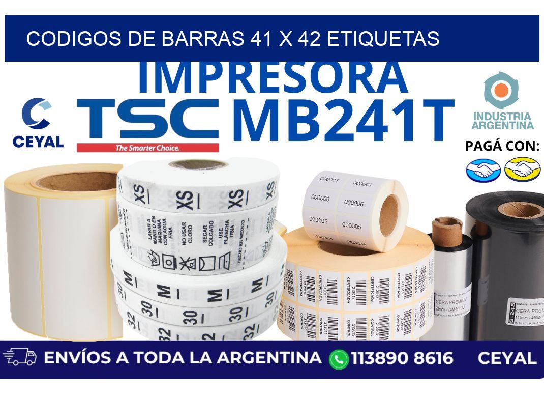 codigos de barras 41 x 42 etiquetas