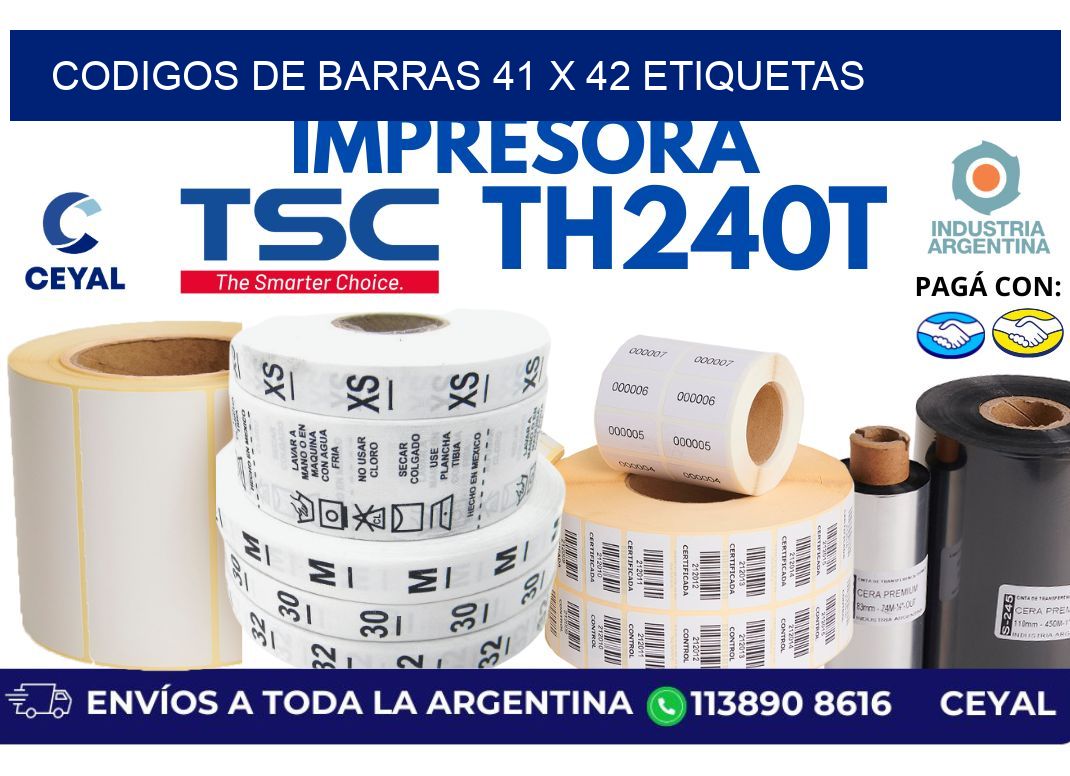 codigos de barras 41 x 42 etiquetas