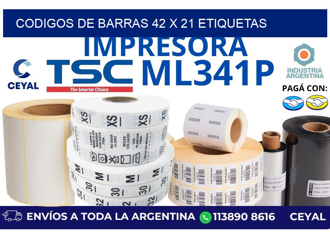 codigos de barras 42 x 21 etiquetas