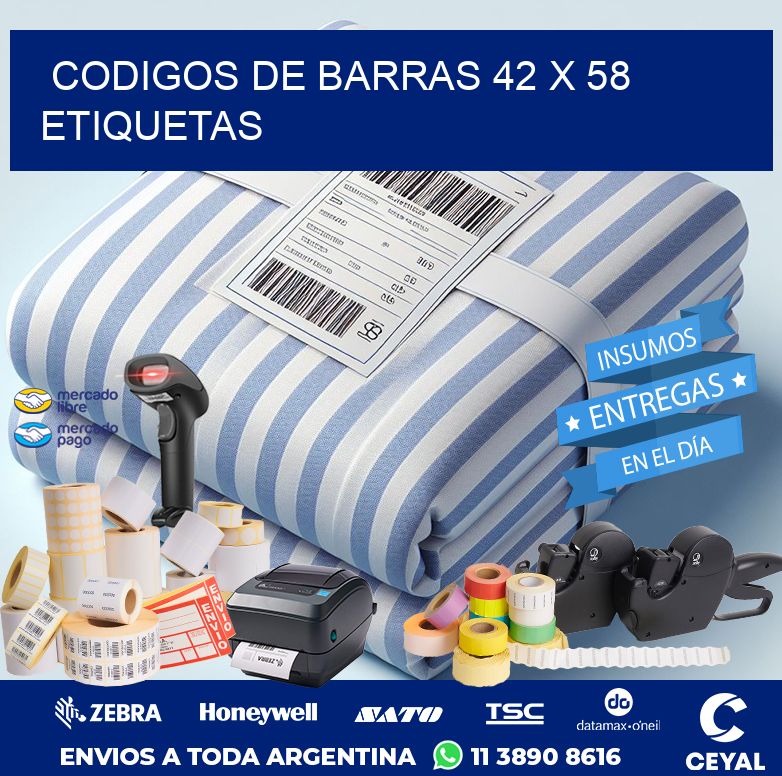 codigos de barras 42 x 58 etiquetas