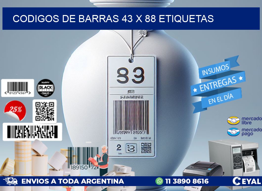codigos de barras 43 x 88 etiquetas