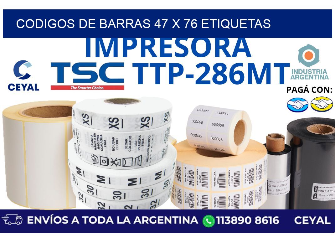 codigos de barras 47 x 76 etiquetas