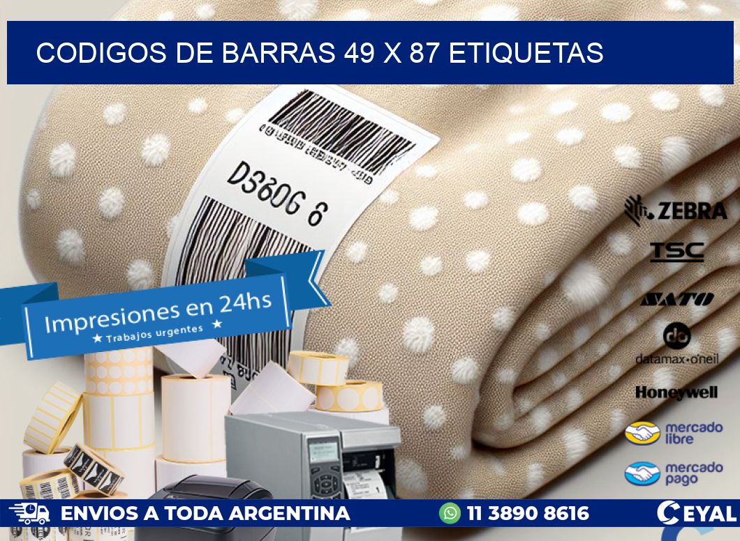 codigos de barras 49 x 87 etiquetas