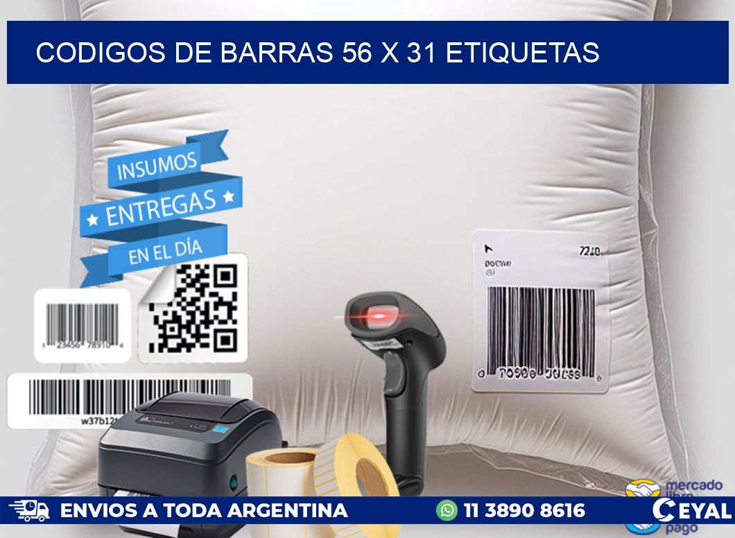 codigos de barras 56 x 31 etiquetas