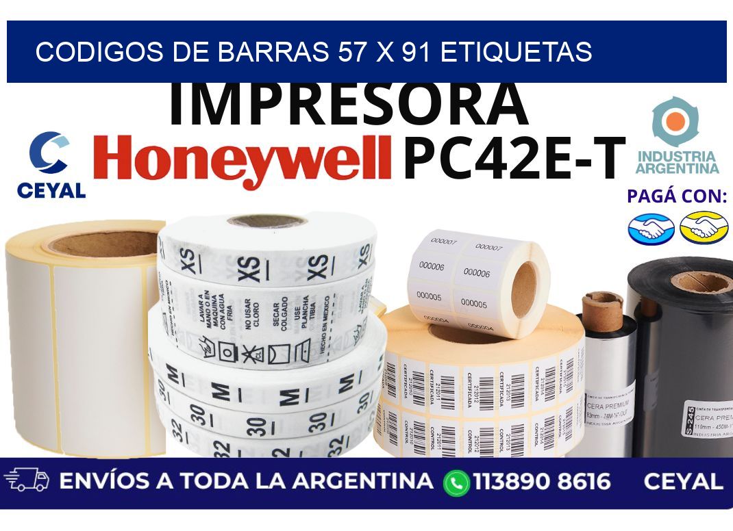 codigos de barras 57 x 91 etiquetas