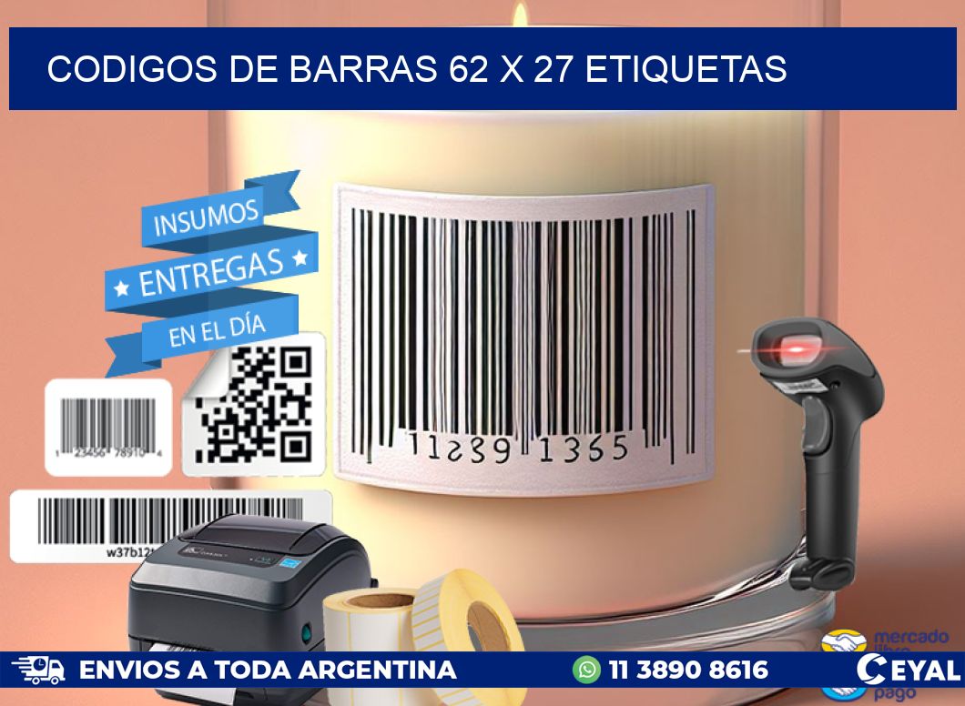 codigos de barras 62 x 27 etiquetas
