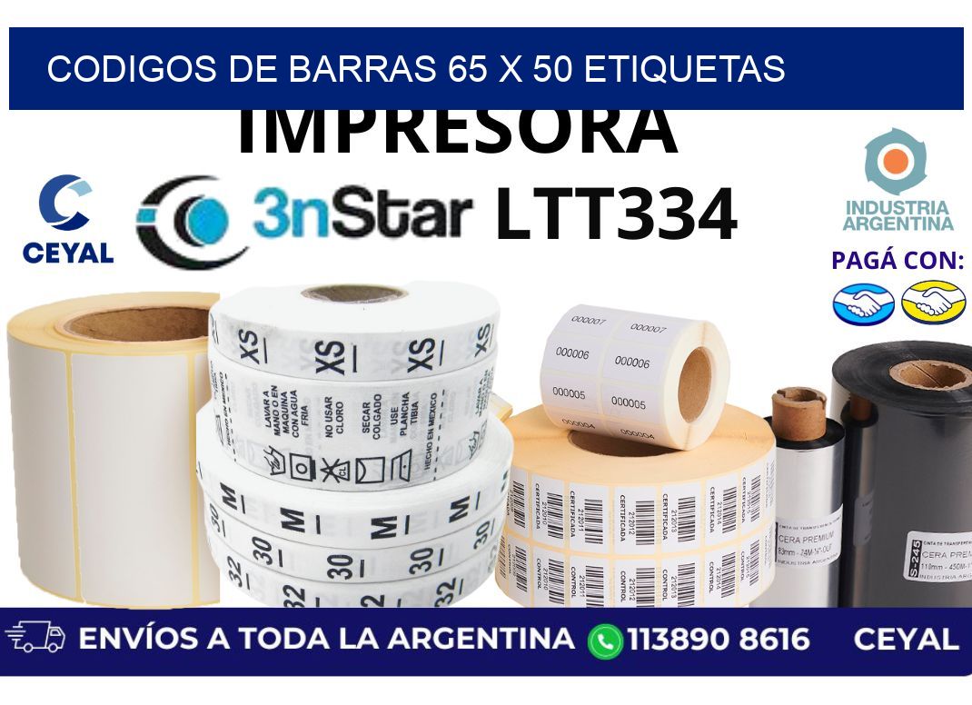 codigos de barras 65 x 50 etiquetas