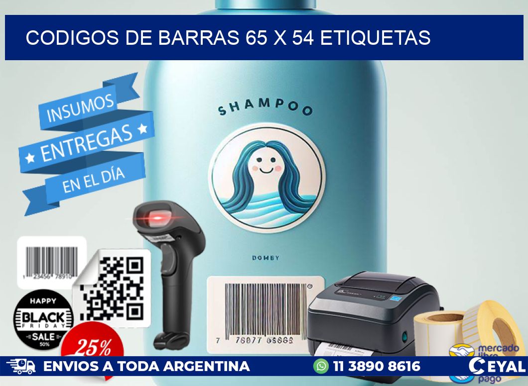 codigos de barras 65 x 54 etiquetas