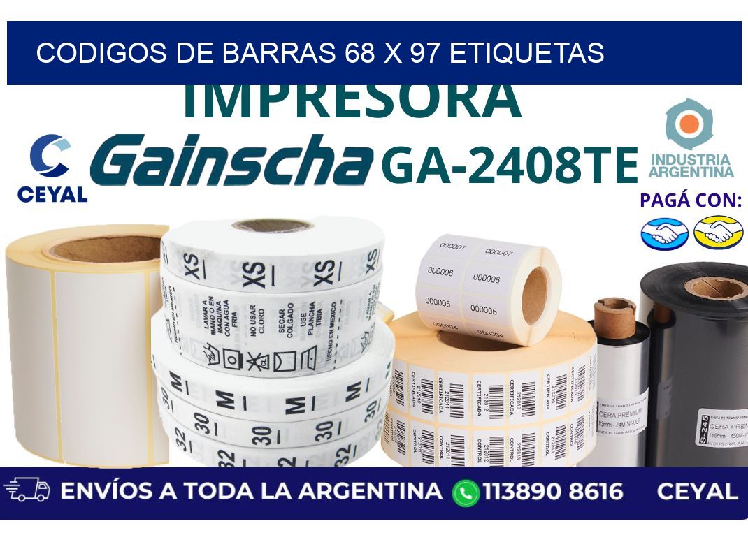 codigos de barras 68 x 97 etiquetas
