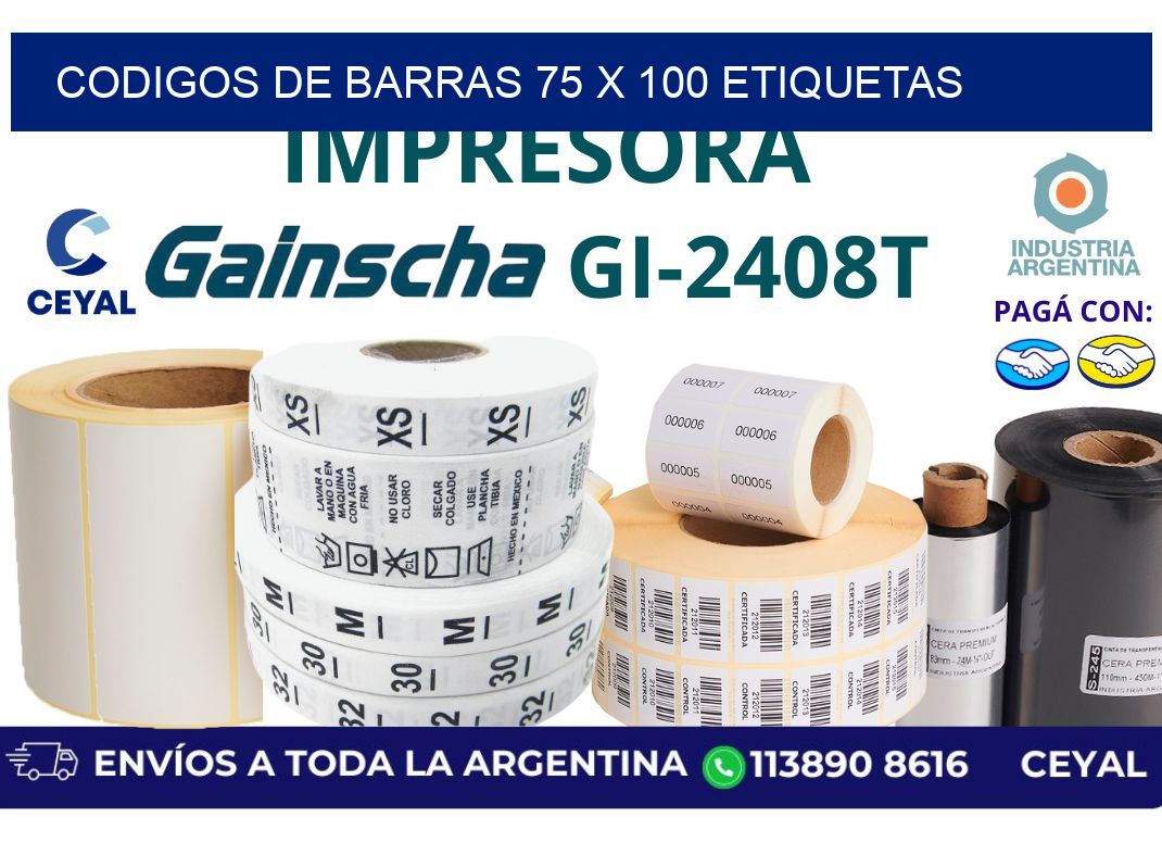 codigos de barras 75 x 100 etiquetas