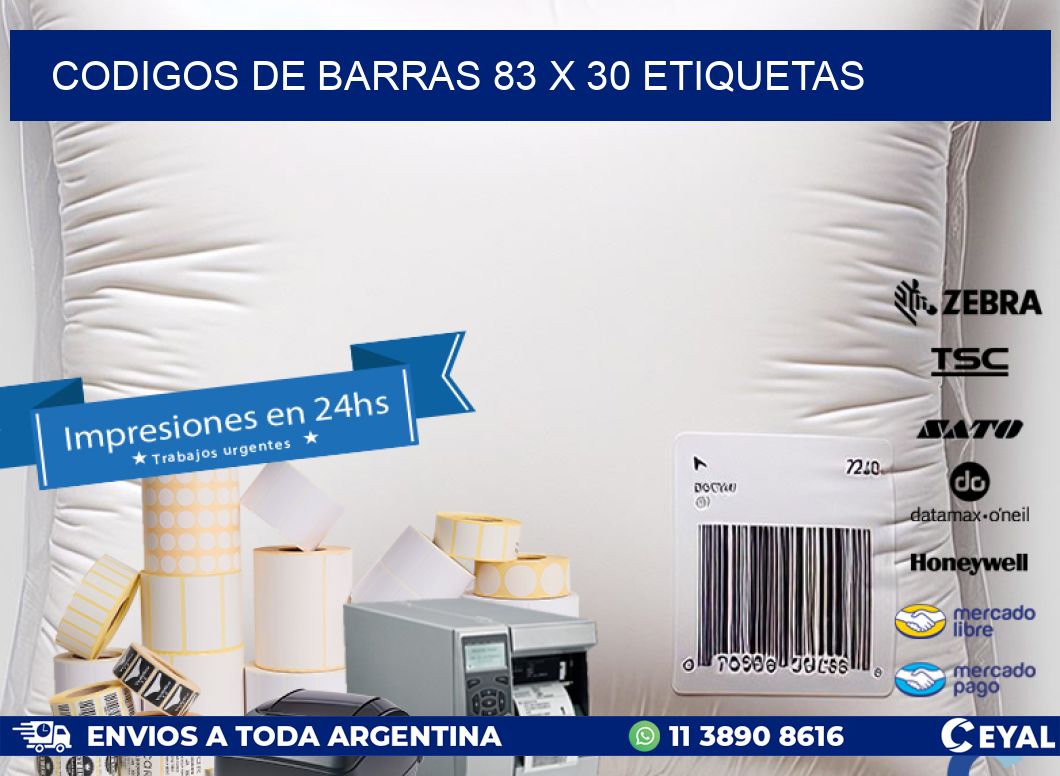 codigos de barras 83 x 30 etiquetas