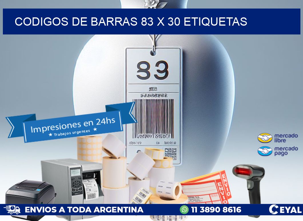 codigos de barras 83 x 30 etiquetas