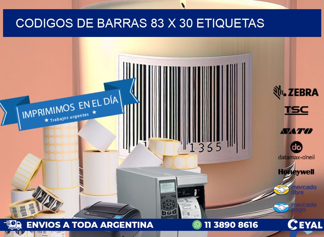 codigos de barras 83 x 30 etiquetas