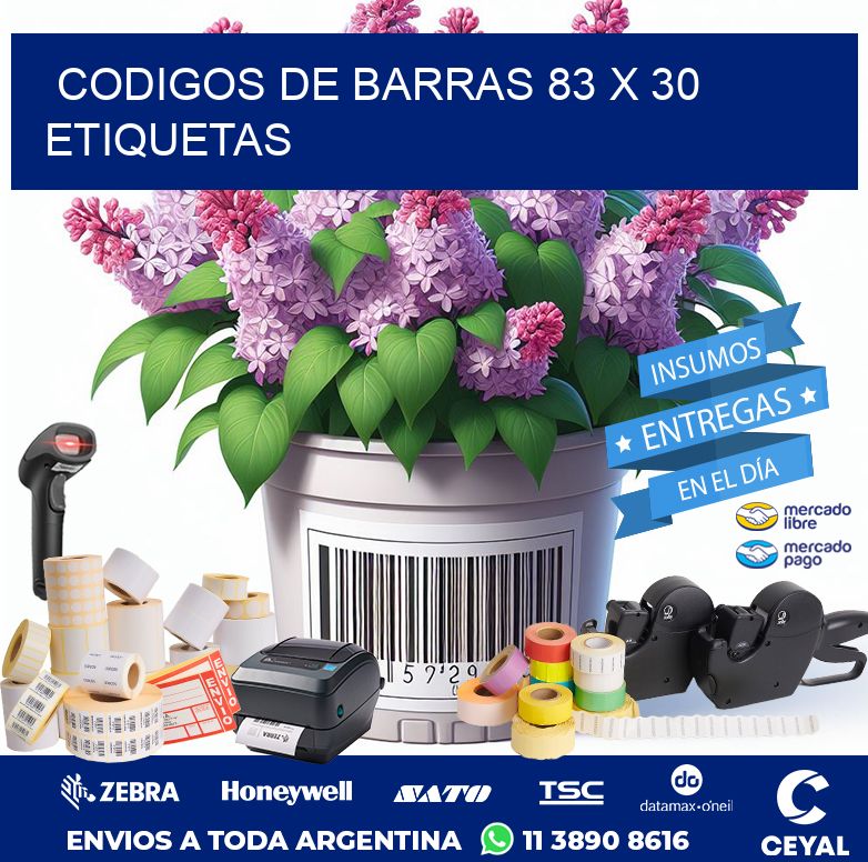 codigos de barras 83 x 30 etiquetas