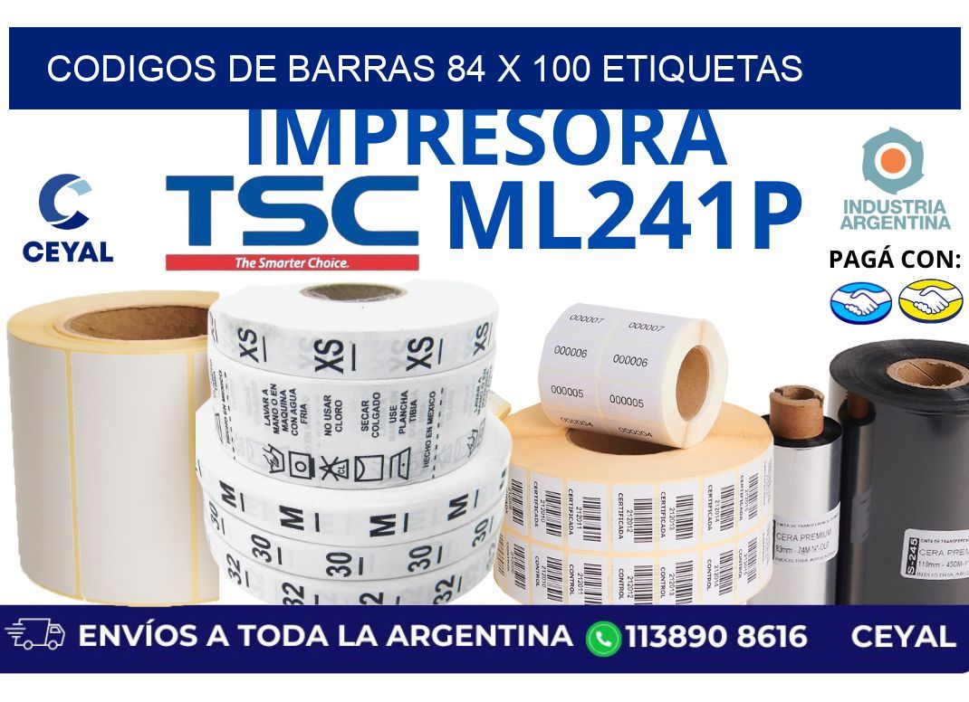 codigos de barras 84 x 100 etiquetas
