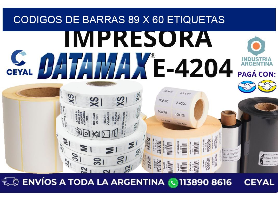 codigos de barras 89 x 60 etiquetas