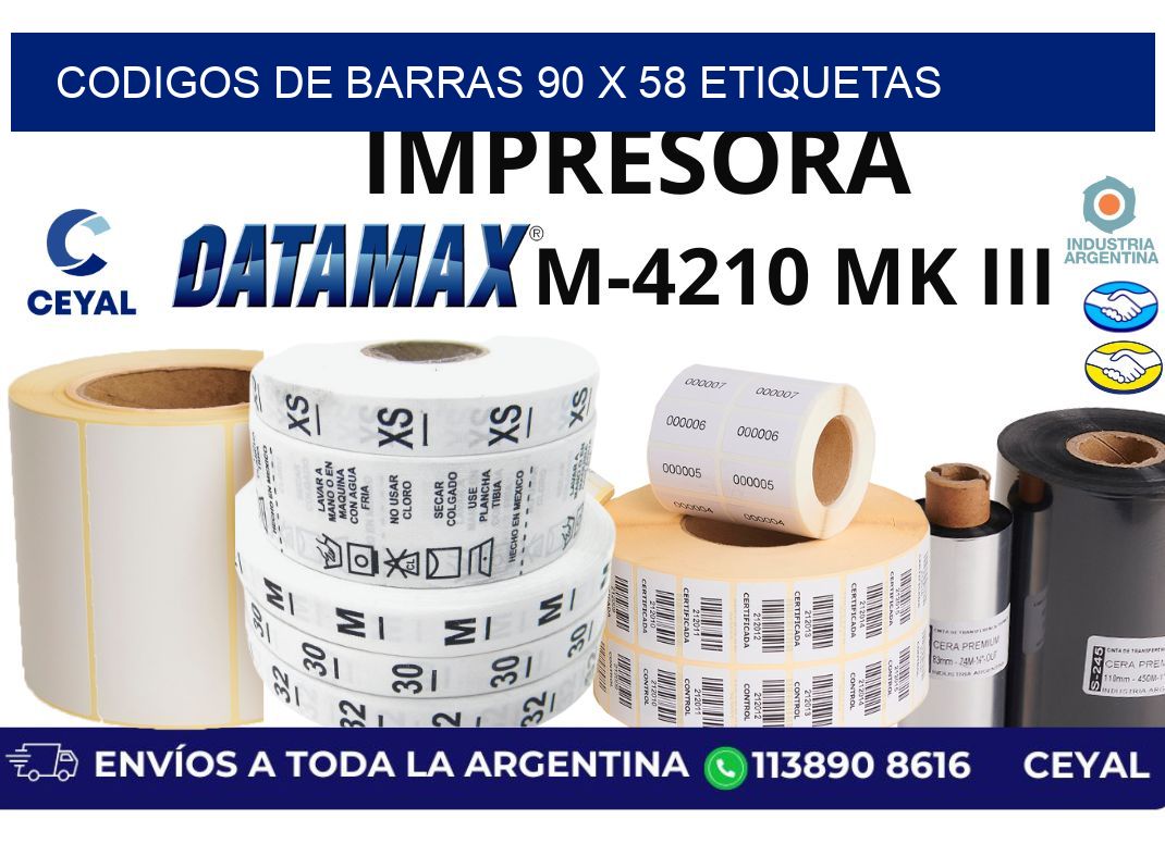 codigos de barras 90 x 58 etiquetas