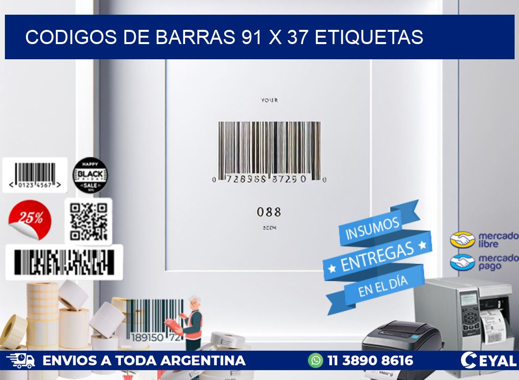 codigos de barras 91 x 37 etiquetas