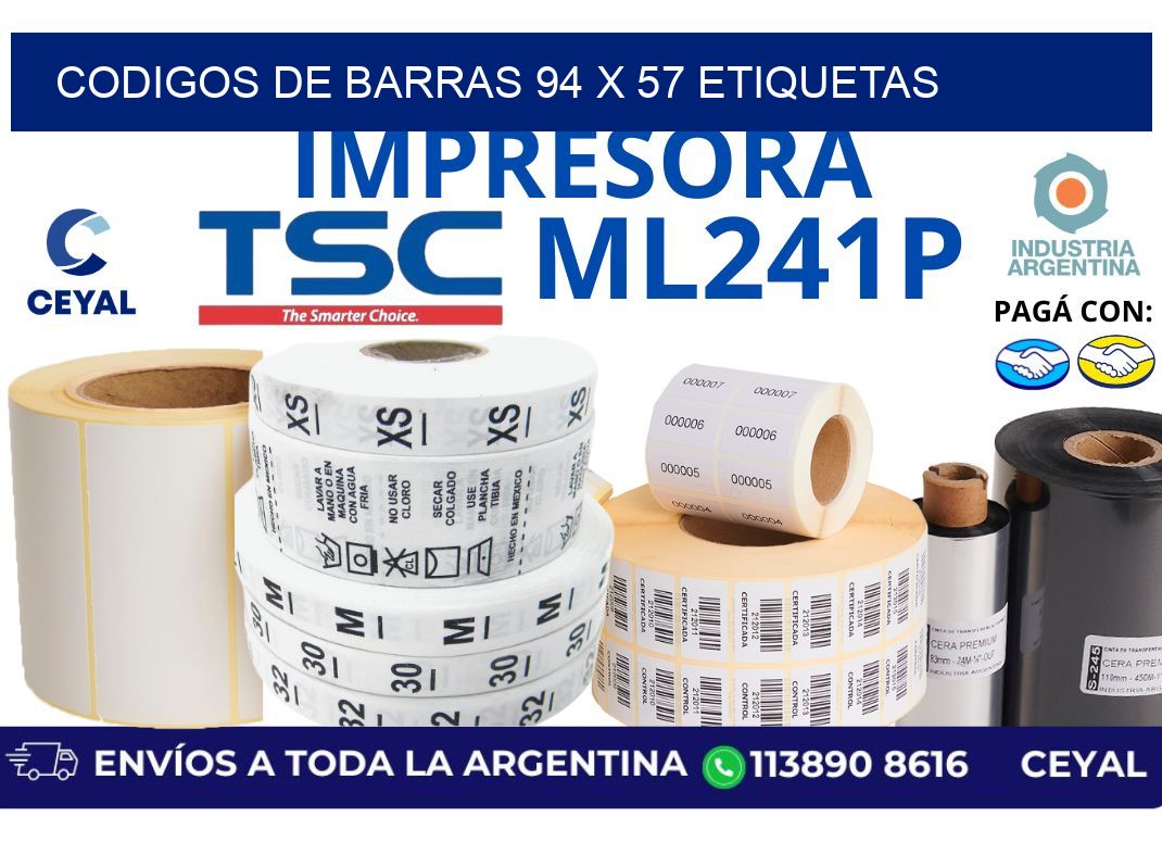 codigos de barras 94 x 57 etiquetas