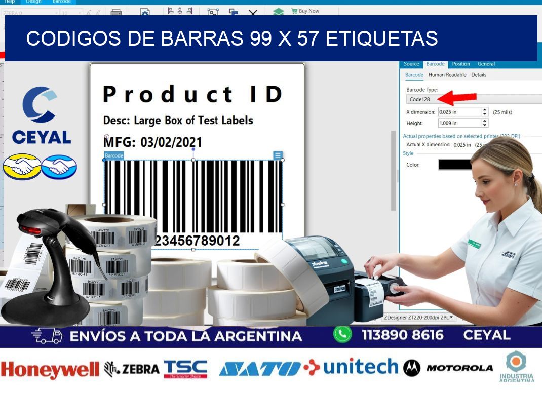 codigos de barras 99 x 57 etiquetas