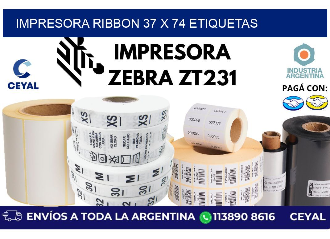 impresora ribbon 37 x 74 etiquetas