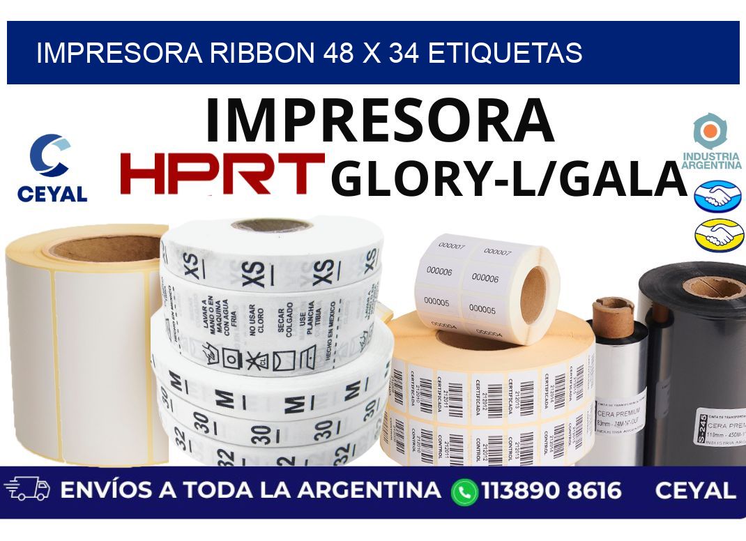 impresora ribbon 48 x 34 etiquetas
