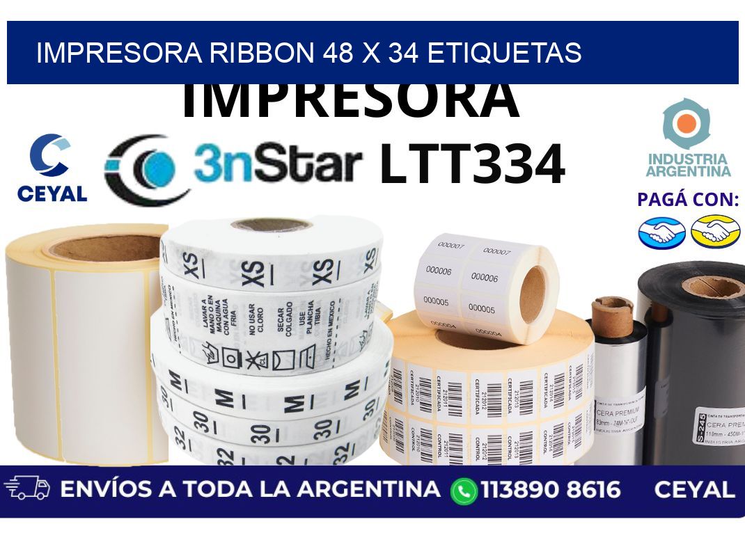 impresora ribbon 48 x 34 etiquetas