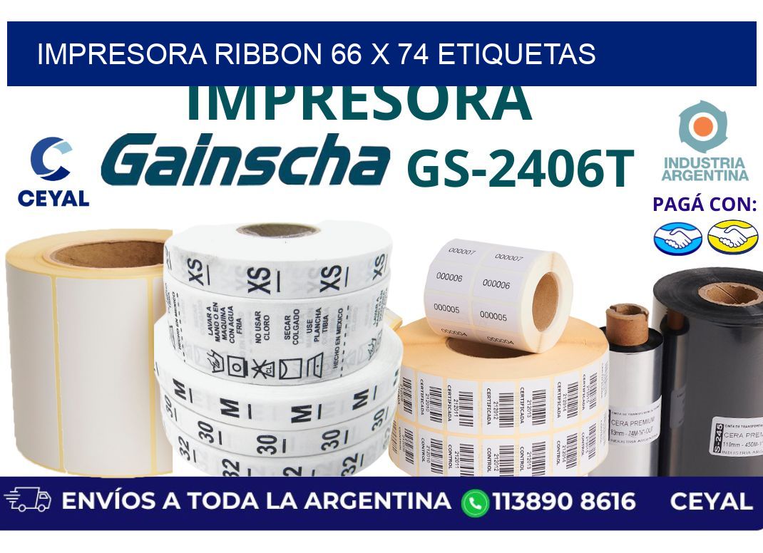 impresora ribbon 66 x 74 etiquetas