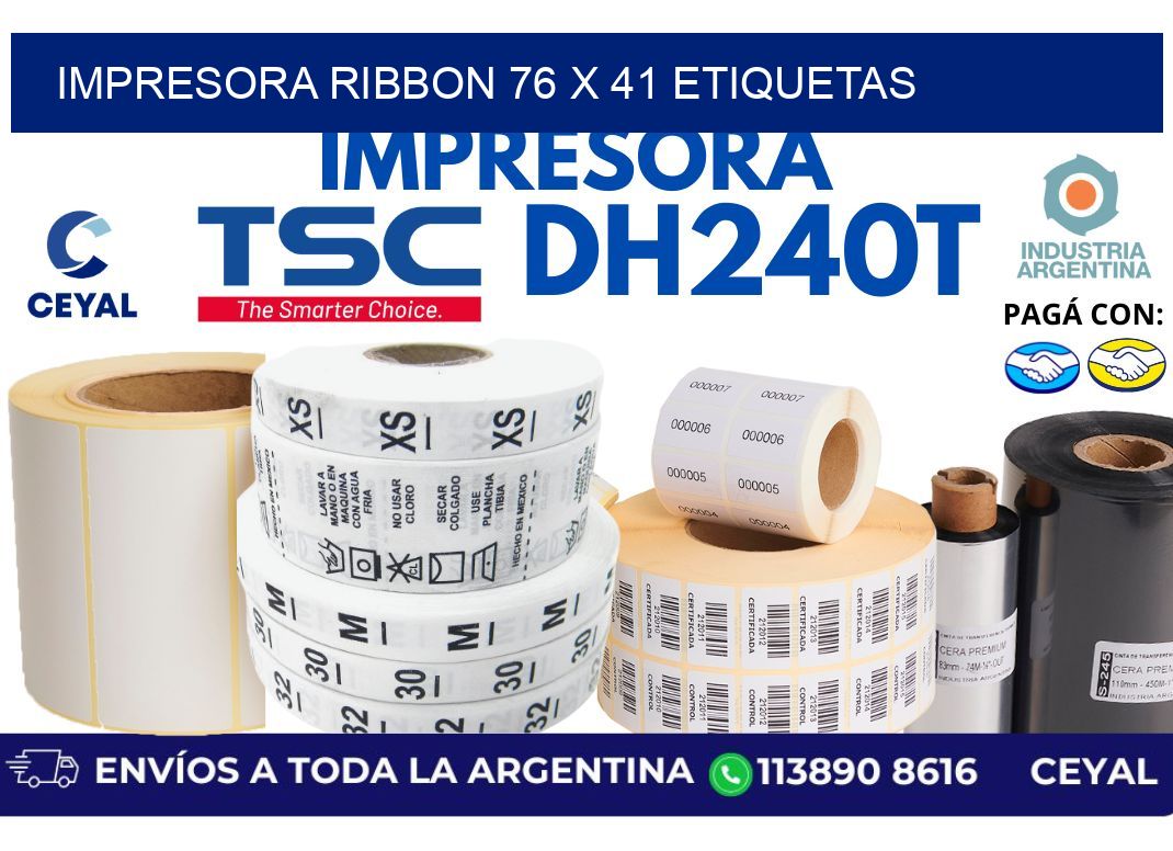 impresora ribbon 76 x 41 etiquetas