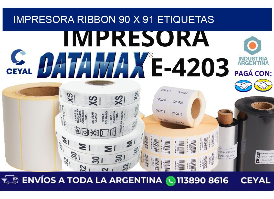 impresora ribbon 90 x 91 etiquetas