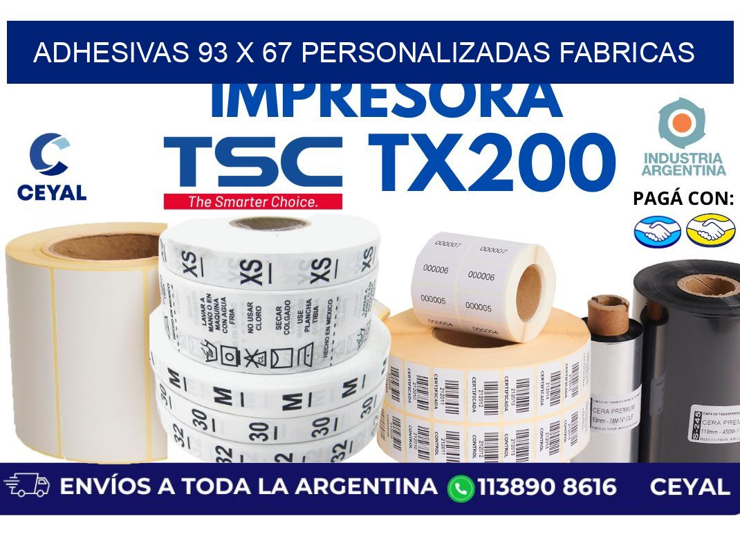 adhesivas 93 x 67 personalizadas fabricas