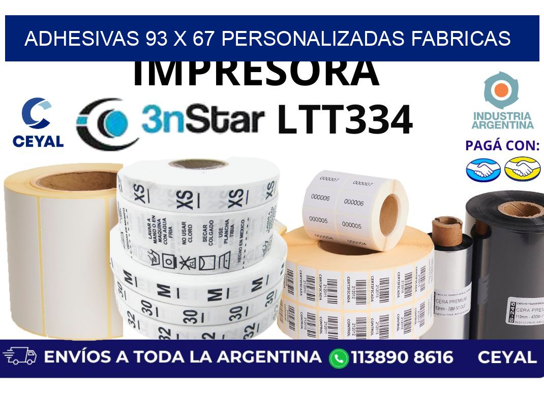 adhesivas 93 x 67 personalizadas fabricas
