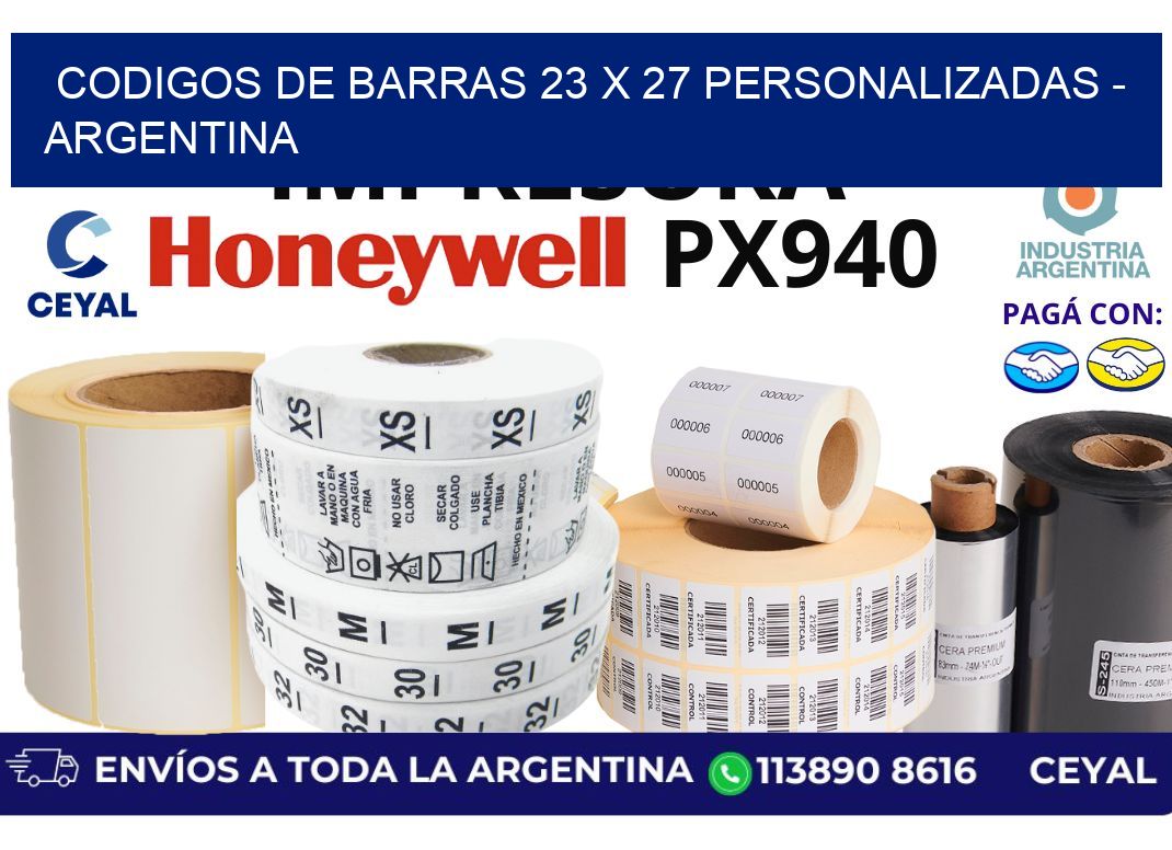 codigos de barras 23 x 27 personalizadas – Argentina