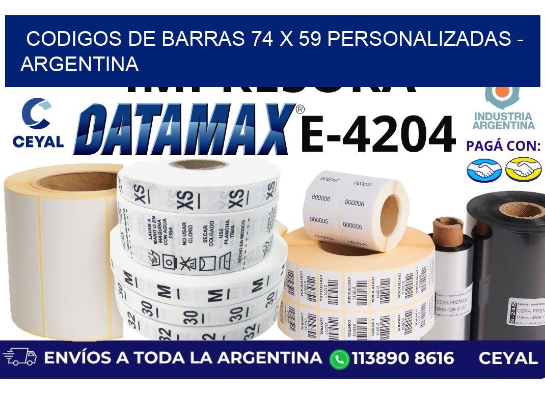 codigos de barras 74 x 59 personalizadas – Argentina