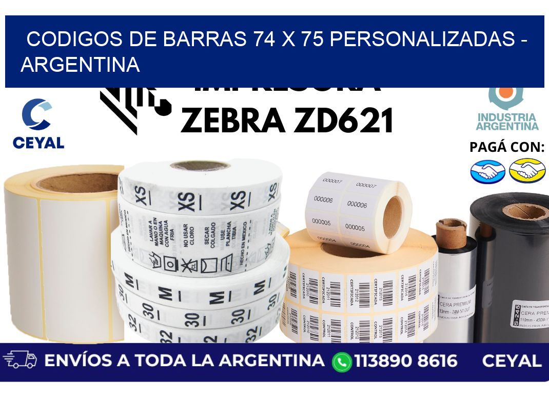codigos de barras 74 x 75 personalizadas – Argentina
