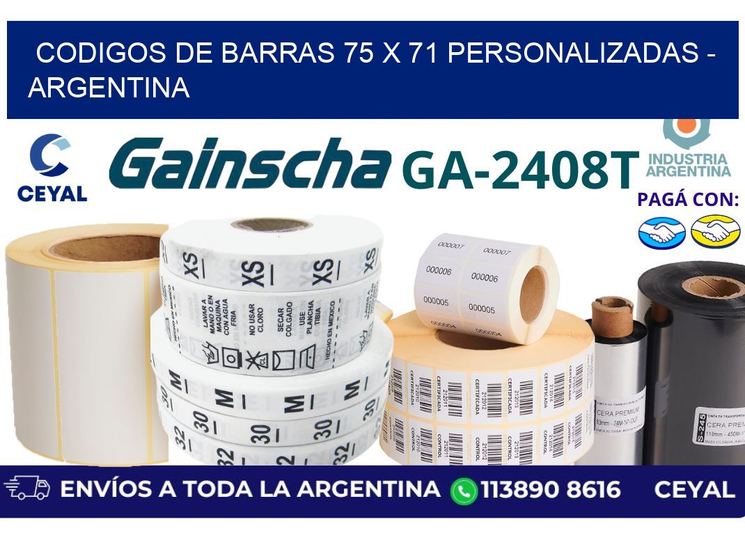 codigos de barras 75 x 71 personalizadas - Argentina